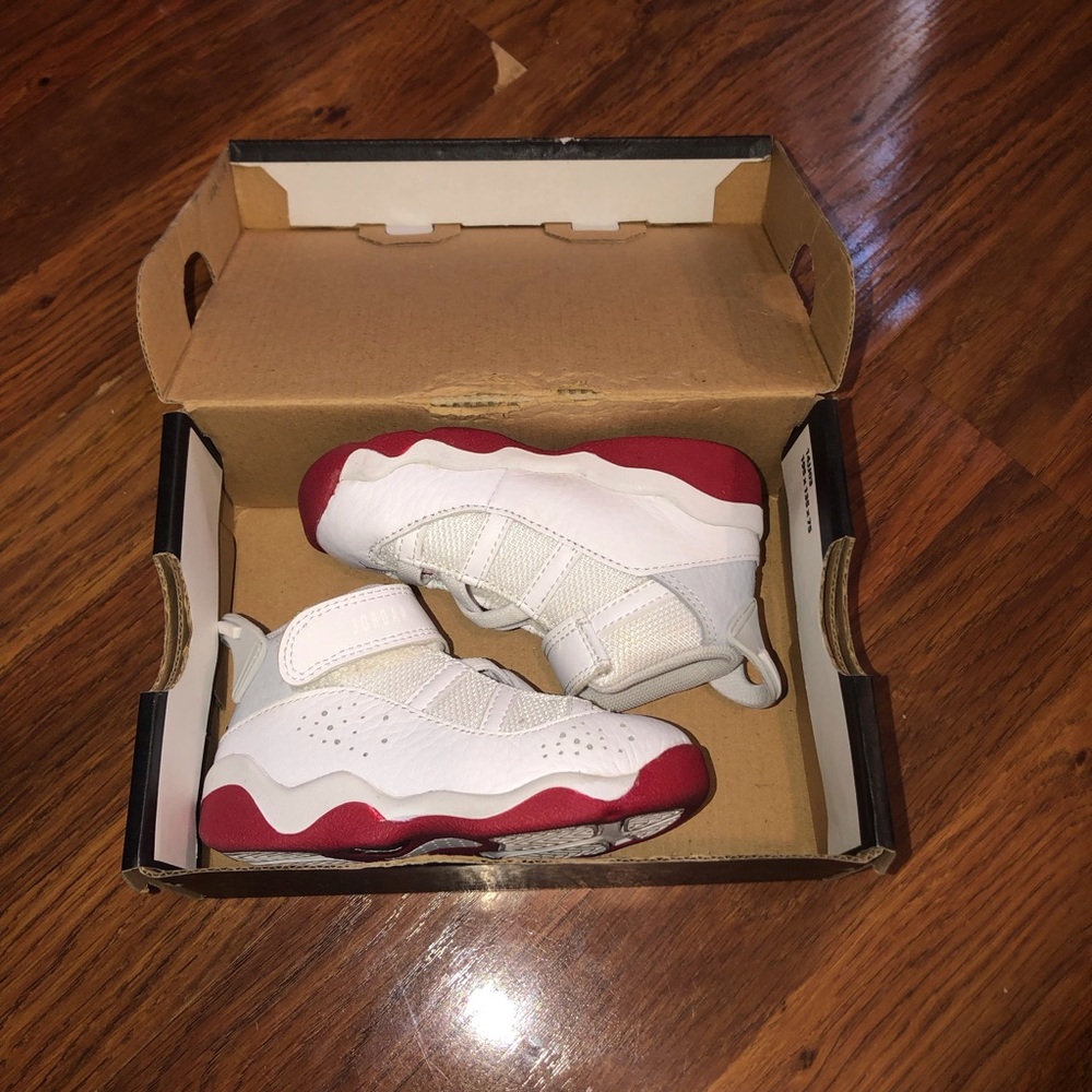 Kids White and Red Sneakers